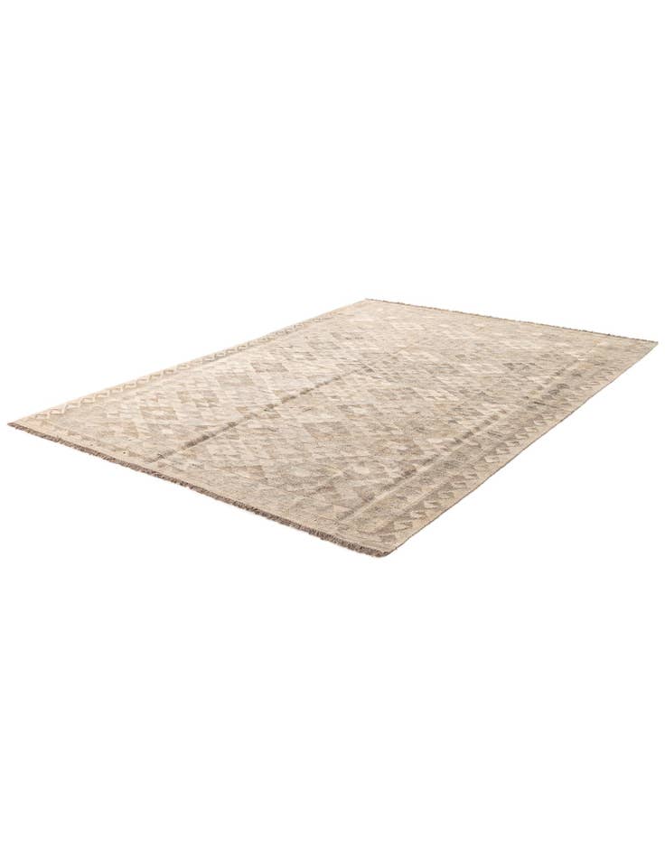 Detail image of 5' 10 x 8' Hand Woven Kilim Maymana Wool Rug