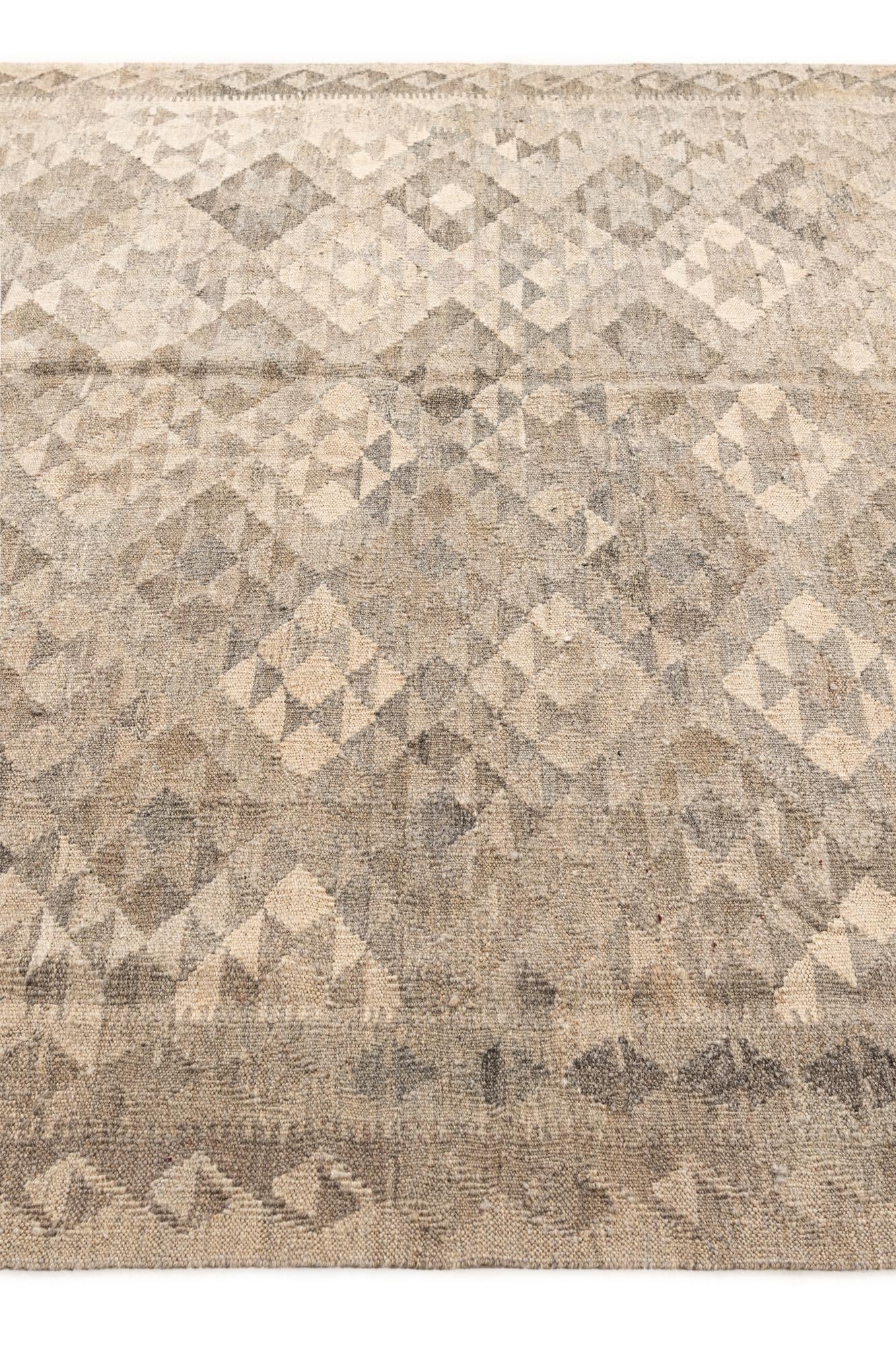 5' 10 x 8' Hand Woven Kilim Maymana Wool Rug