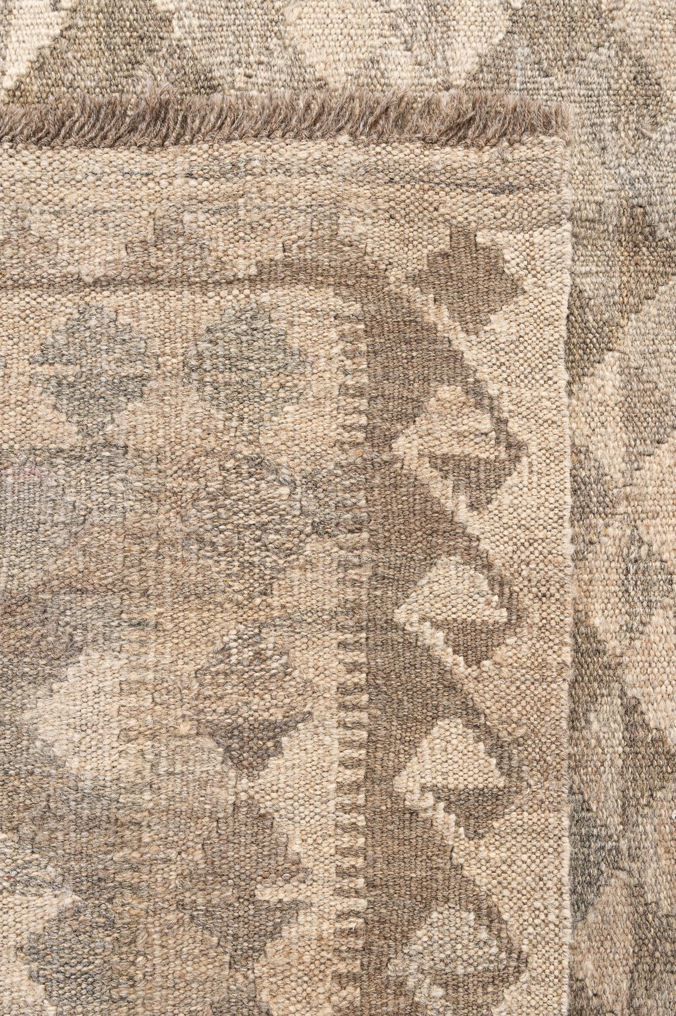 5' 10 x 8' Hand Woven Kilim Maymana Wool Rug