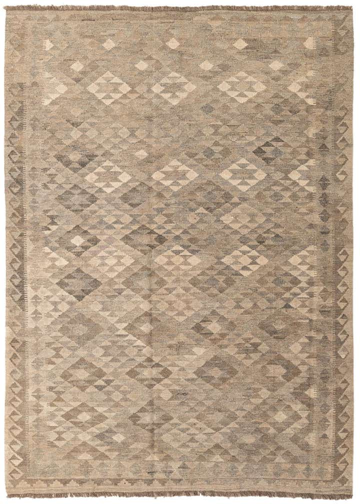 5' 10 x 8' Hand Woven Kilim Maymana Wool Rug