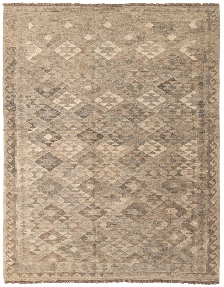 Detail image of 5' 10 x 8' Hand Woven Kilim Maymana Wool Rug