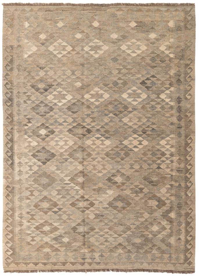 Detail image of 5' 10 x 8' Hand Woven Kilim Maymana Wool Rug