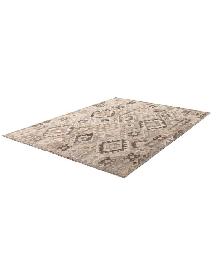 5' 10 x 7' 11 Hand Woven Kilim Maymana Wool Rug