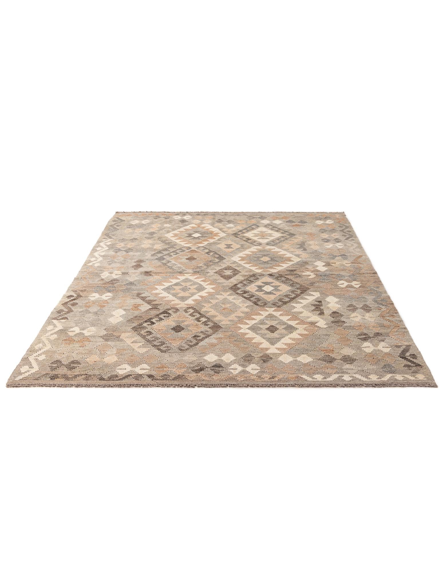 5' 8 x 8' 1 Hand Woven Kilim Maymana Wool Rug