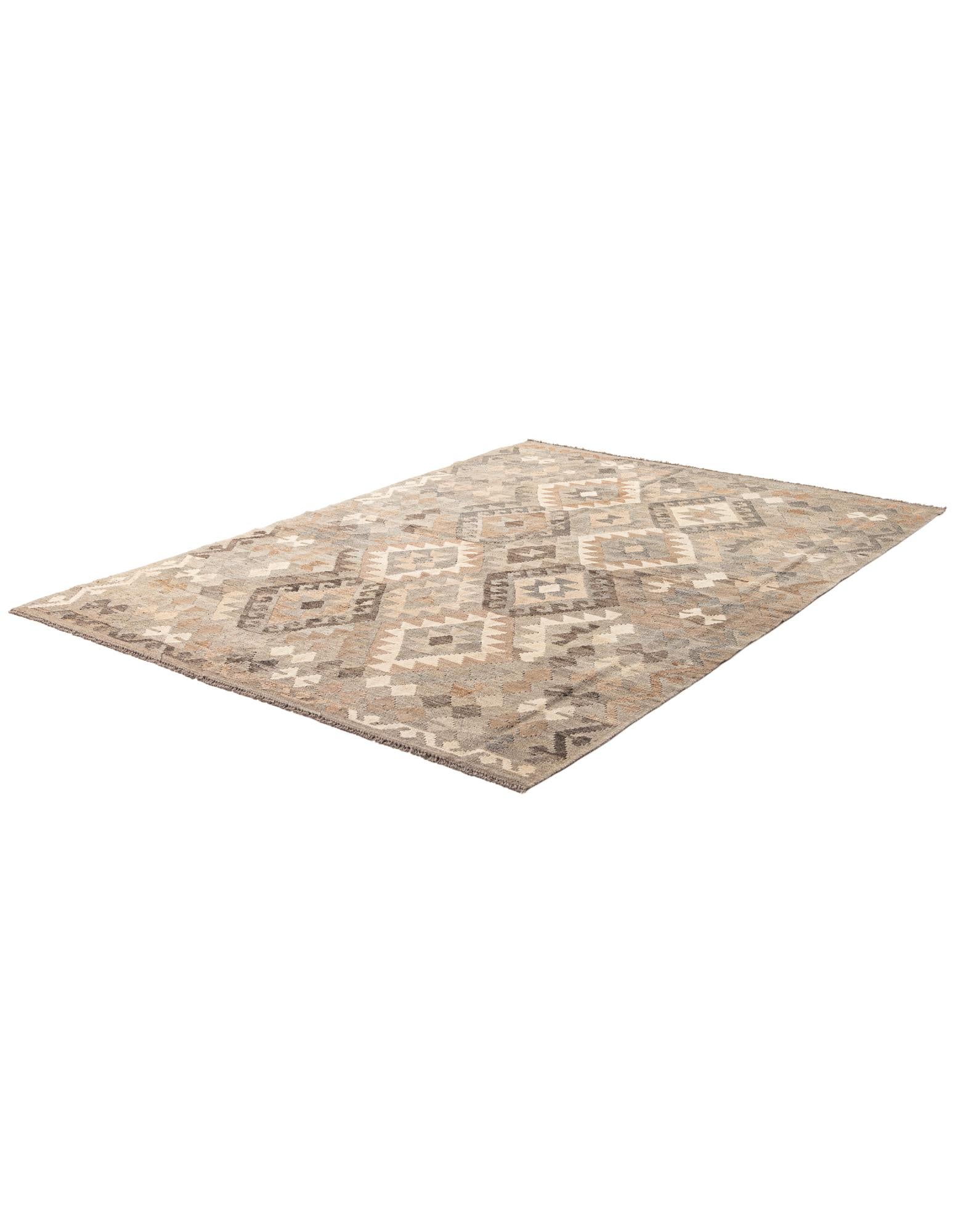 5' 8 x 8' 1 Hand Woven Kilim Maymana Wool Rug