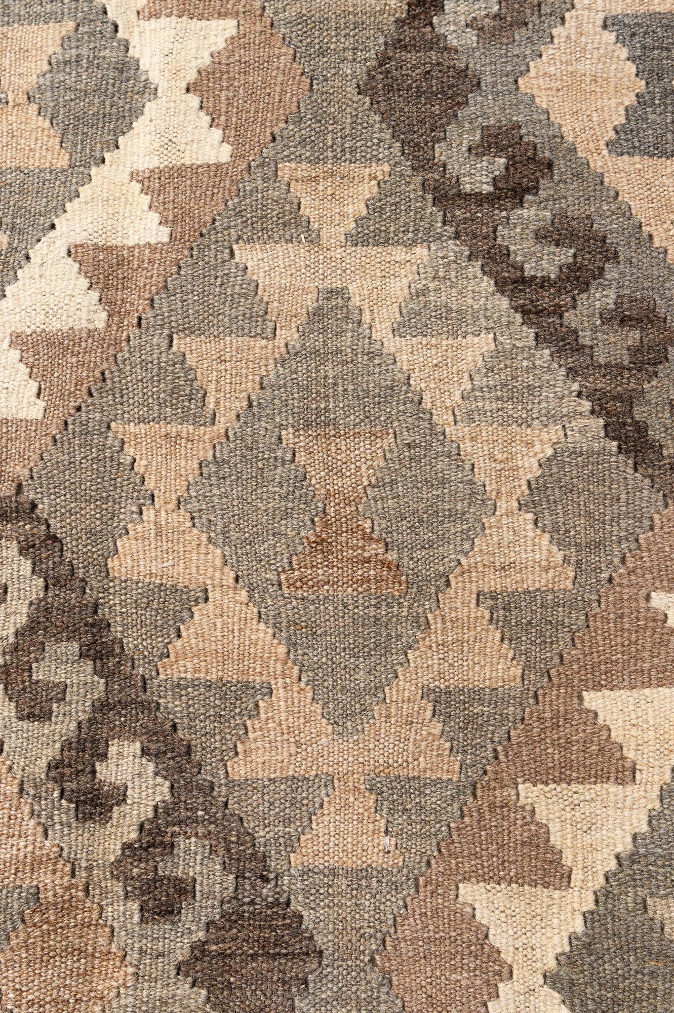 5' 8 x 8' 1 Hand Woven Kilim Maymana Wool Rug