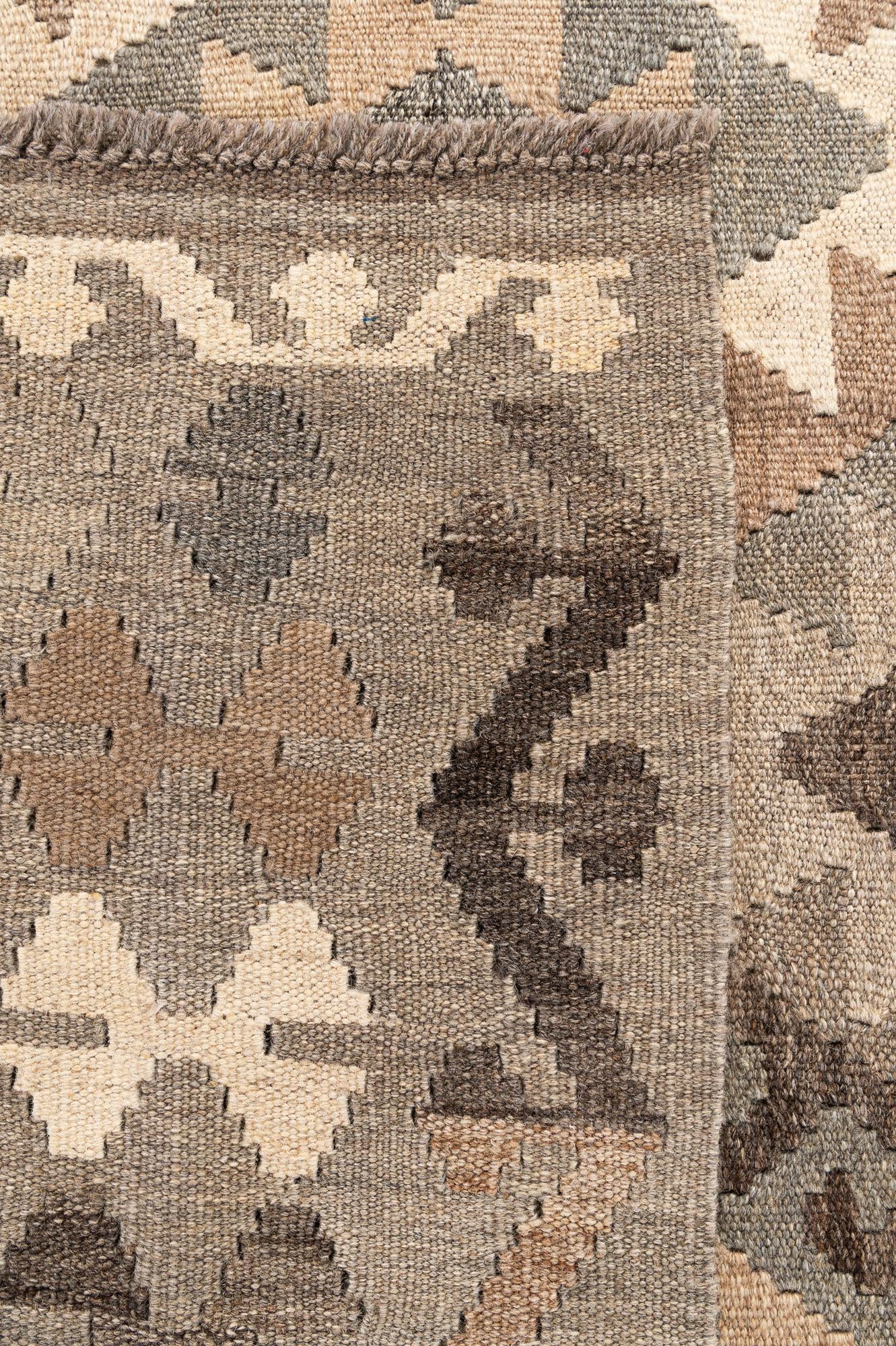 5' 8 x 8' 1 Hand Woven Kilim Maymana Wool Rug