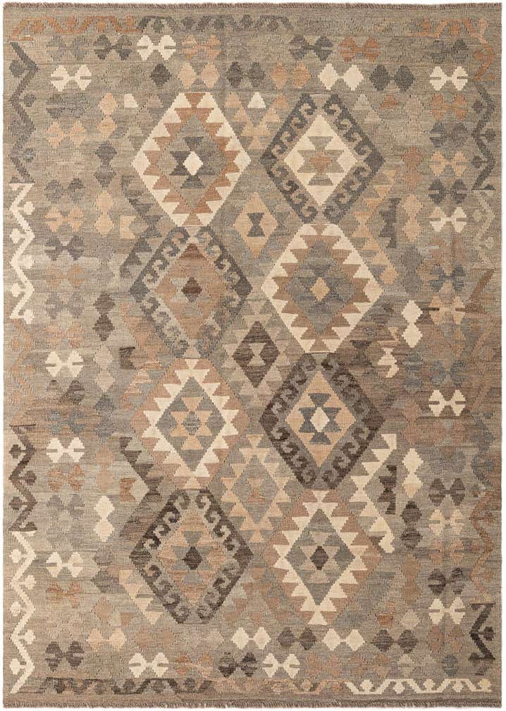5' 8 x 8' 1 Hand Woven Kilim Maymana Wool Rug