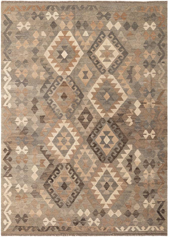 Detail image of 5' 8 x 8' 1 Hand Woven Kilim Maymana Wool Rug