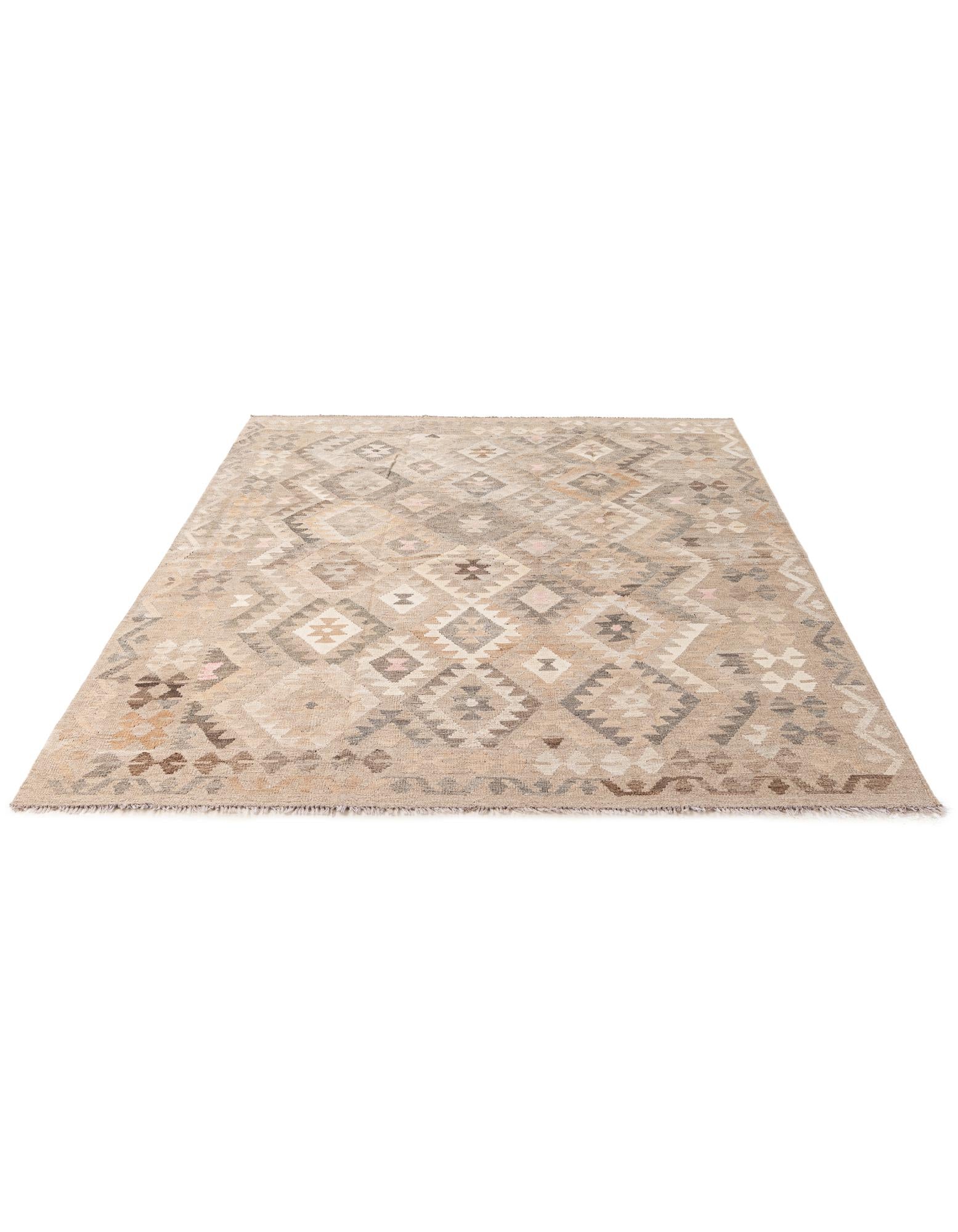 5' 9 x 7' 10 Hand Woven Kilim Maymana Wool Rug