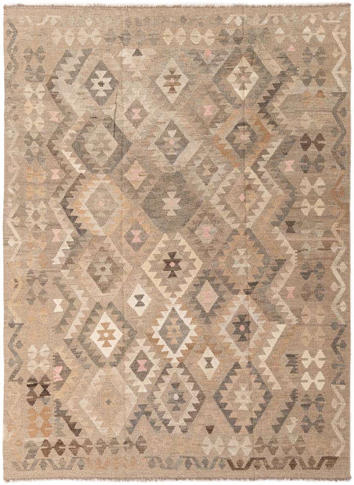 5' 9 x 7' 10 Hand Woven Kilim Maymana Wool Rug