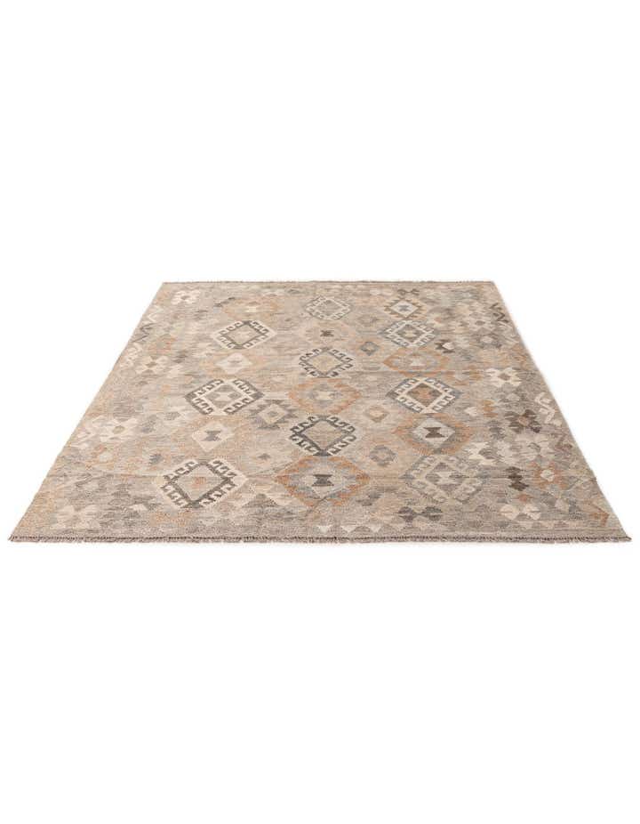 5' 9 x 8' Hand Woven Kilim Maymana Wool Rug