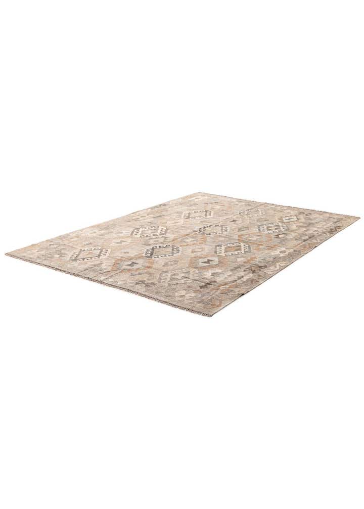 5' 9 x 8' Hand Woven Kilim Maymana Wool Rug