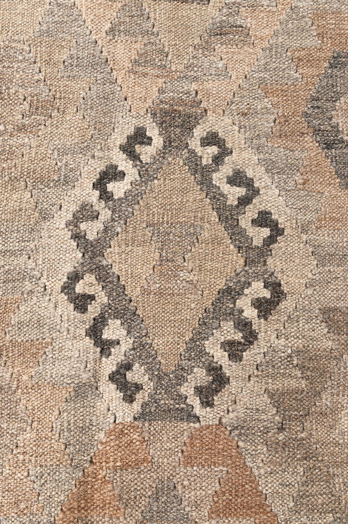 5' 9 x 8' Hand Woven Kilim Maymana Wool Rug