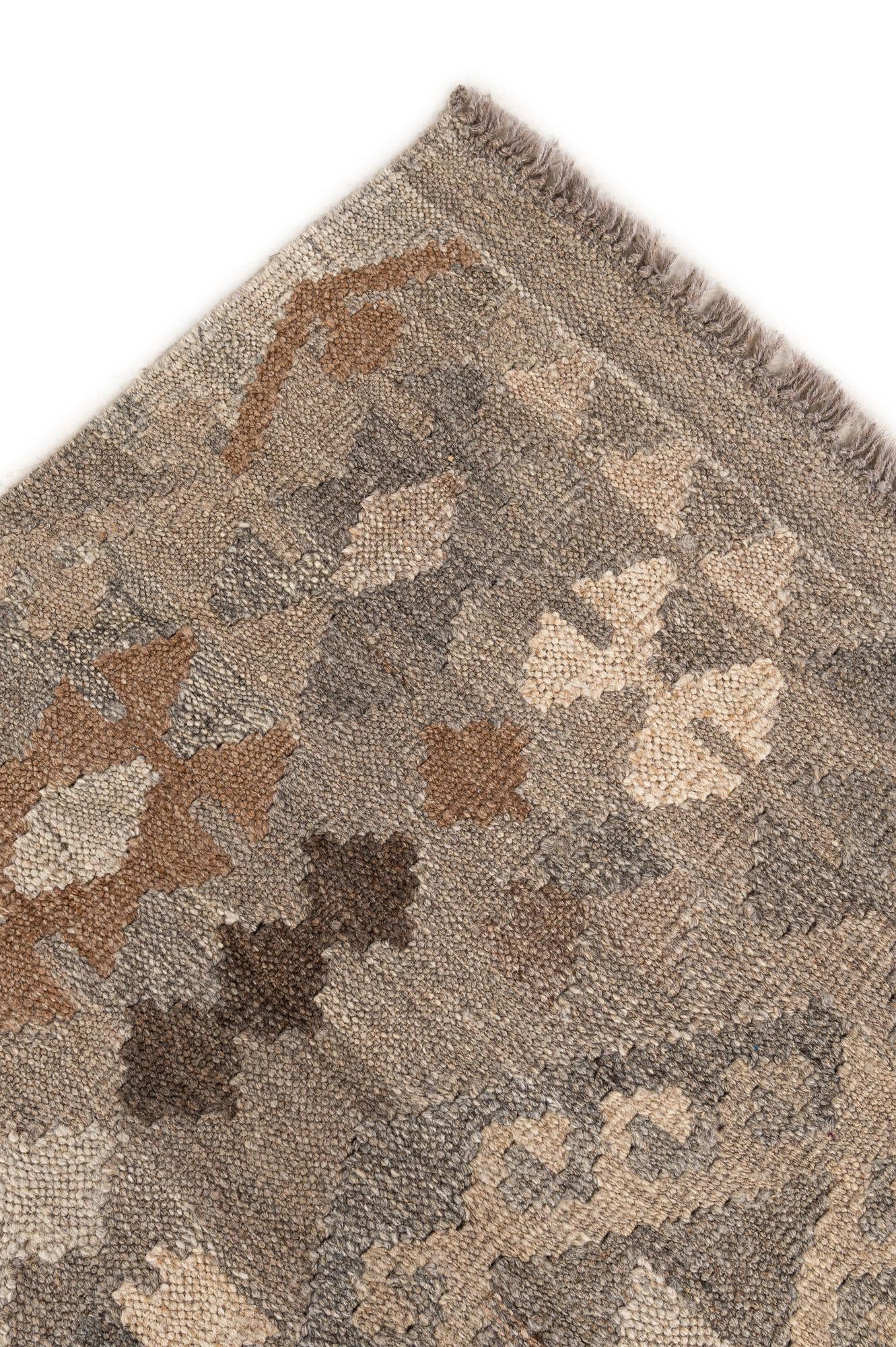 5' 9 x 8' Hand Woven Kilim Maymana Wool Rug