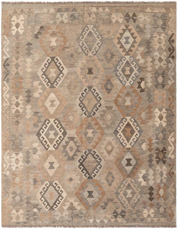 Detail image of 5' 9 x 8' Hand Woven Kilim Maymana Wool Rug