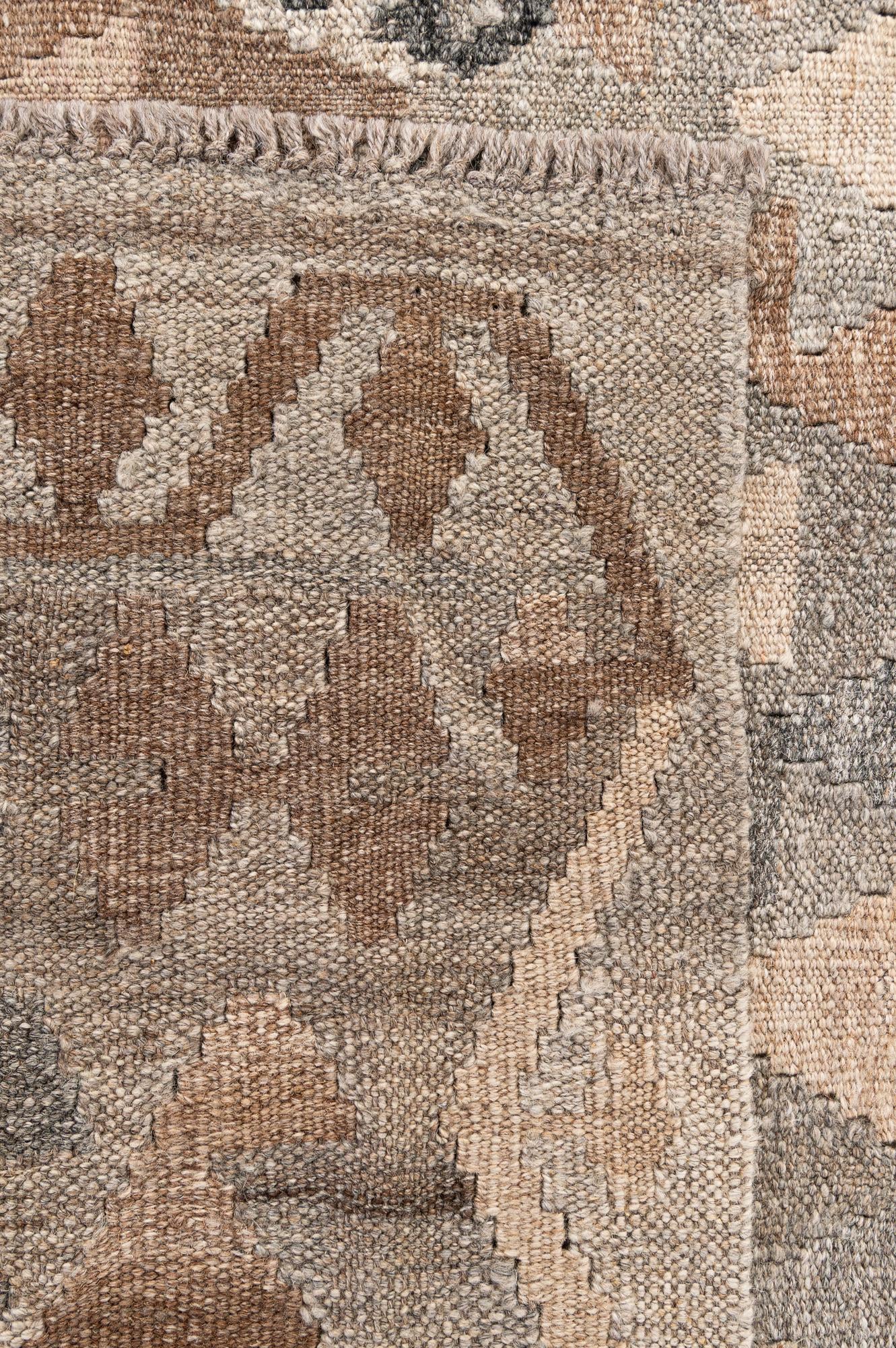 5' 9 x 8' Hand Woven Kilim Maymana Wool Rug