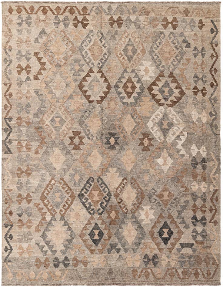 Detail image of 5' 9 x 8' Hand Woven Kilim Maymana Wool Rug