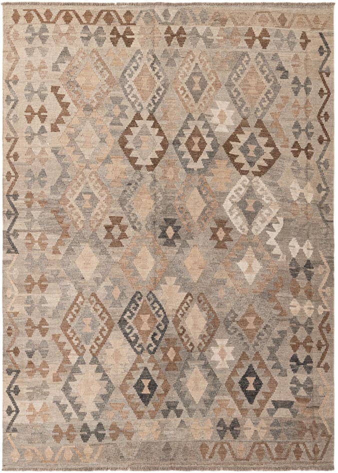 Detail image of 5' 9 x 8' Hand Woven Kilim Maymana Wool Rug