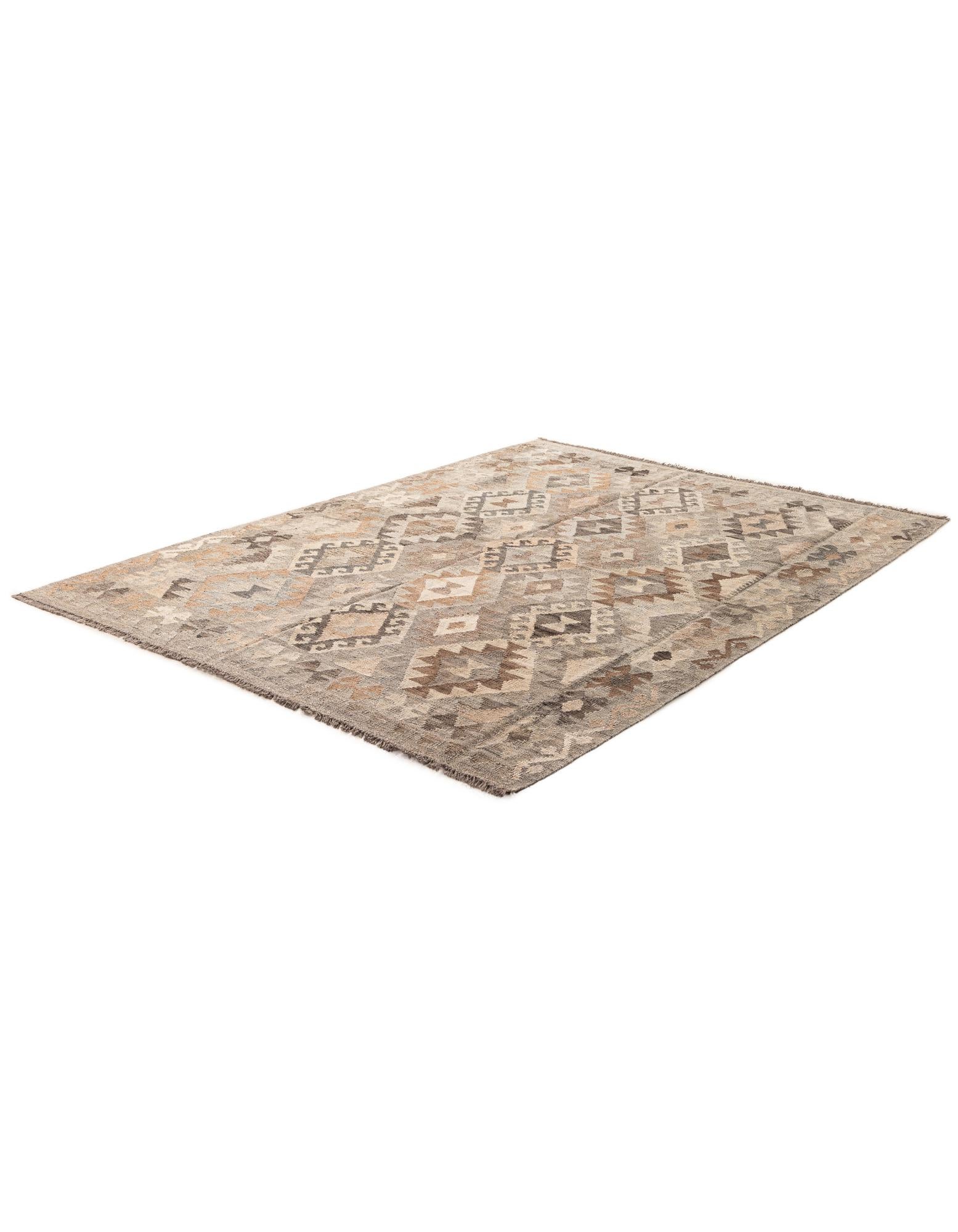 5' 11 x 7' 10 Hand Woven Kilim Maymana Wool Rug