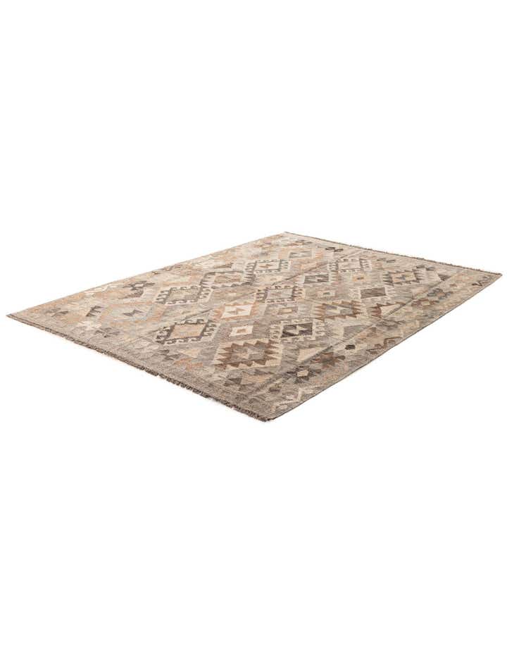 5' 11 x 7' 10 Hand Woven Kilim Maymana Wool Rug