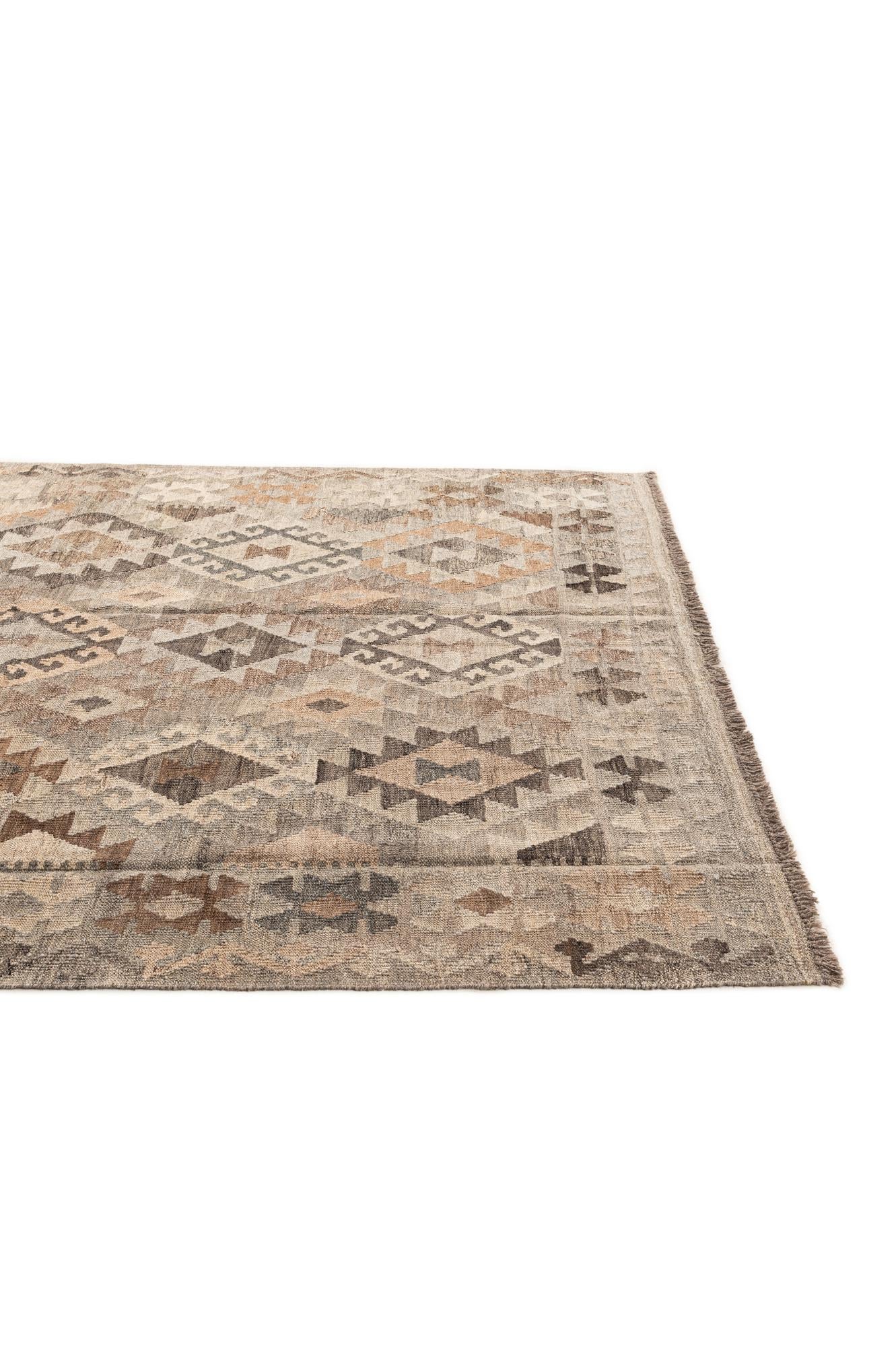 5' 11 x 7' 10 Hand Woven Kilim Maymana Wool Rug