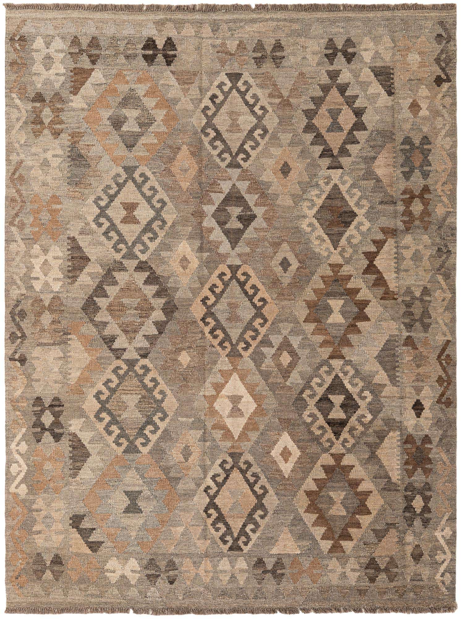 5' 11 x 7' 10 Hand Woven Kilim Maymana Wool Rug