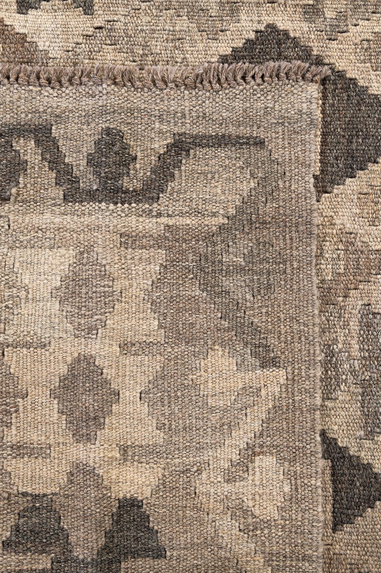 5' 10 x 8' 3 Hand Woven Kilim Maymana Wool Rug