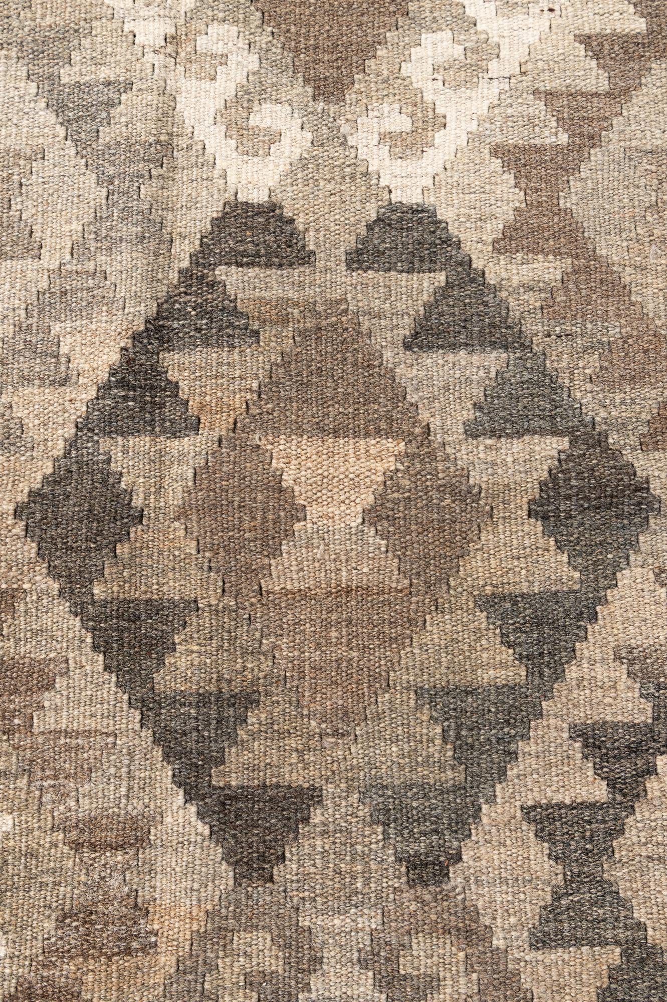 5' 10 x 8' 3 Hand Woven Kilim Maymana Wool Rug