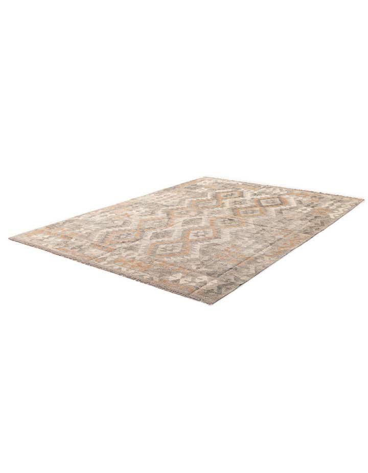 5' 9 x 8' 2 Hand Woven Kilim Maymana Wool Rug