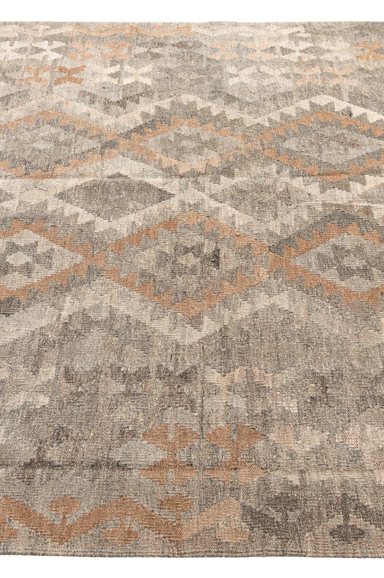 5' 9 x 8' 2 Hand Woven Kilim Maymana Wool Rug