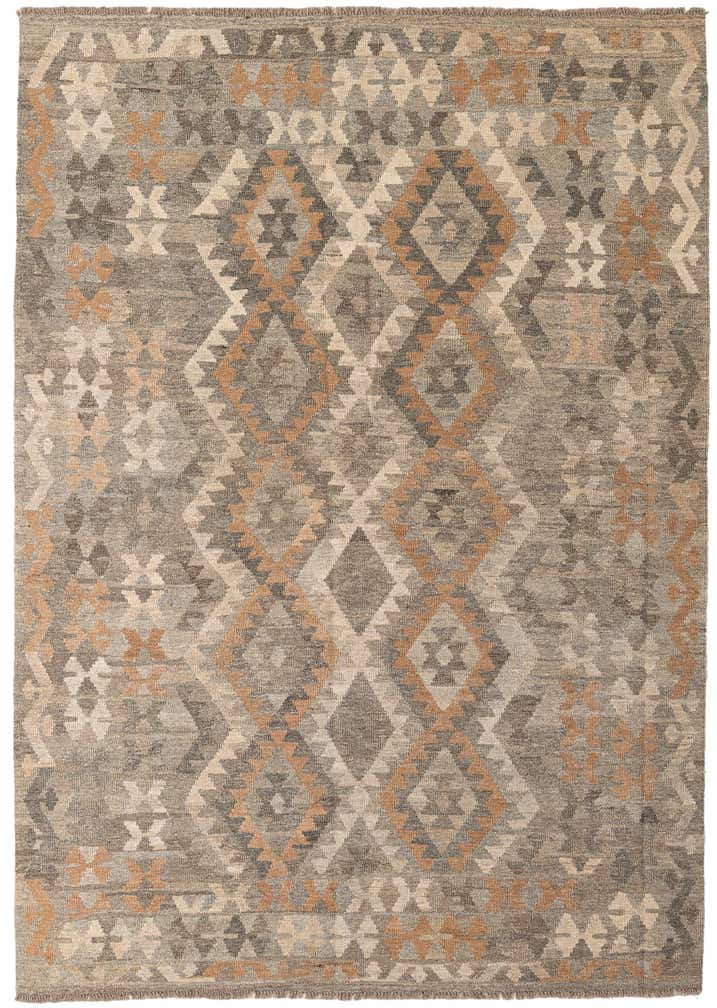 5' 9 x 8' 2 Hand Woven Kilim Maymana Wool Rug