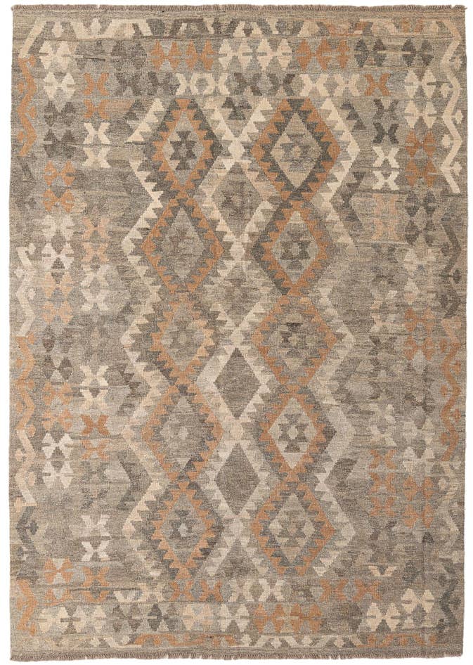 Detail image of 5' 9 x 8' 2 Hand Woven Kilim Maymana Wool Rug