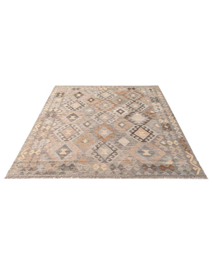 5' 9 x 8' 1 Hand Woven Kilim Maymana Wool Rug