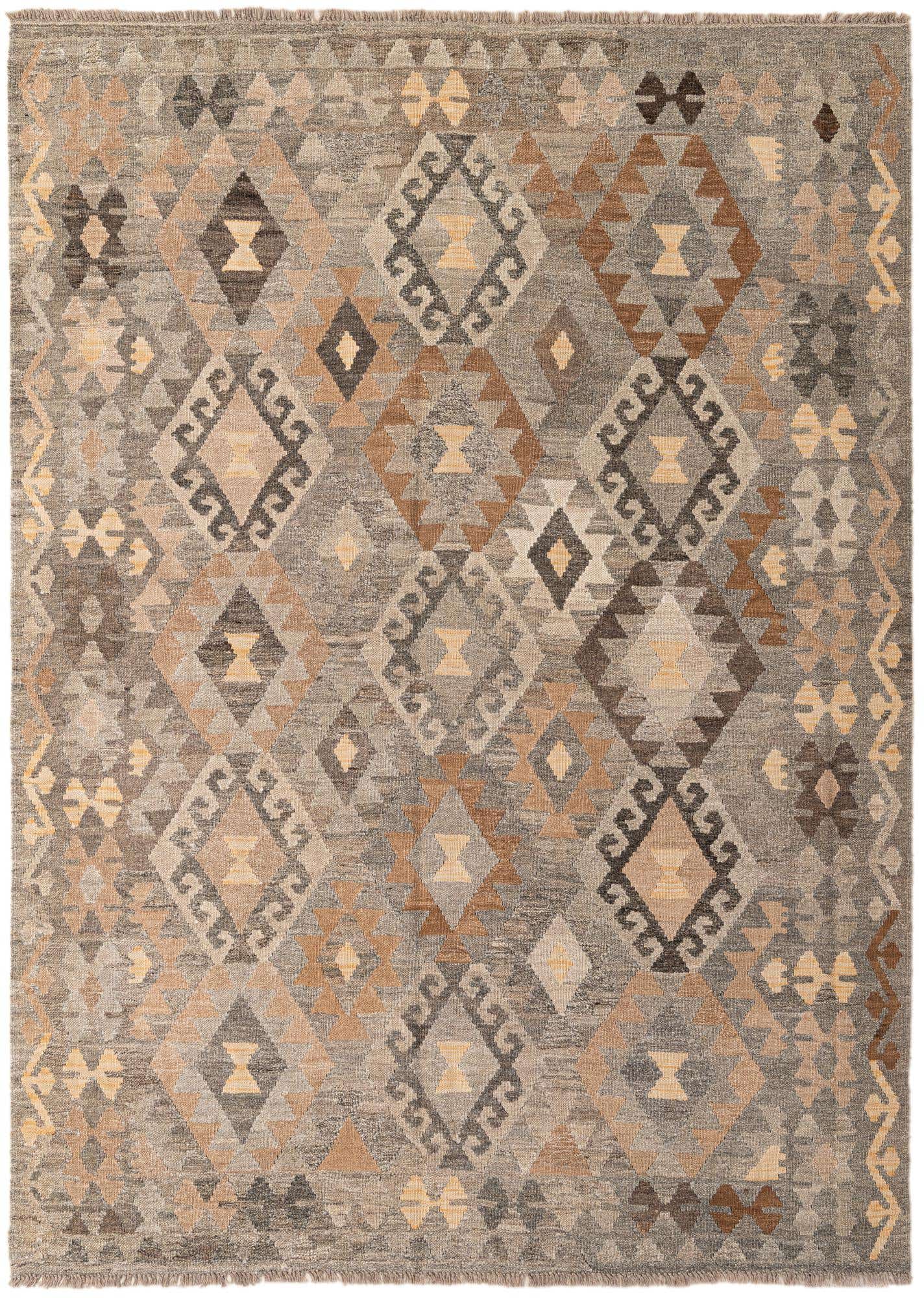 5' 9 x 8' 1 Hand Woven Kilim Maymana Wool Rug
