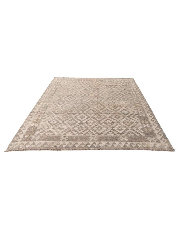 5' 10 x 8' 3 Hand Woven Kilim Maymana Wool Rug