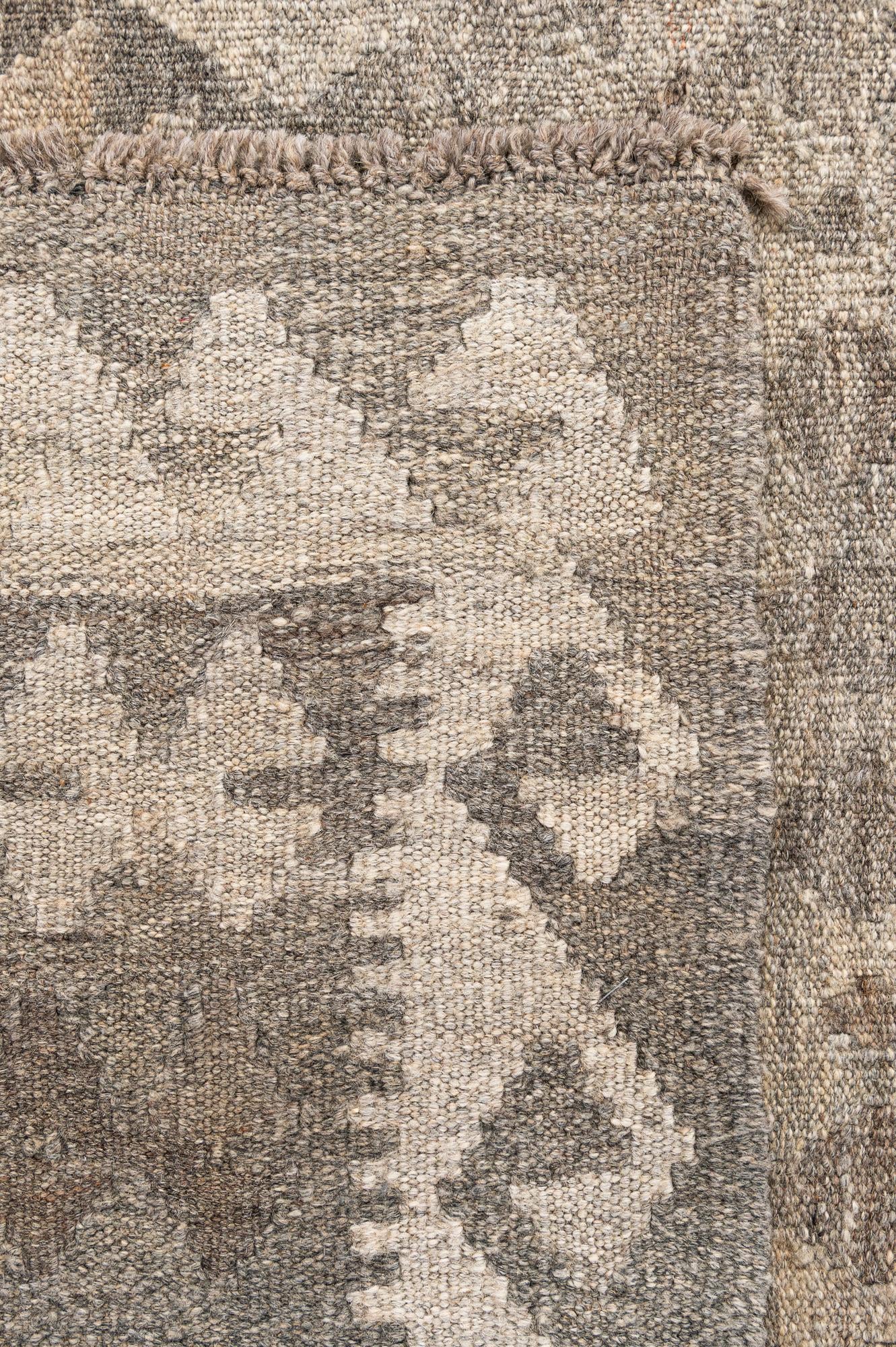 5' 10 x 8' 3 Hand Woven Kilim Maymana Wool Rug