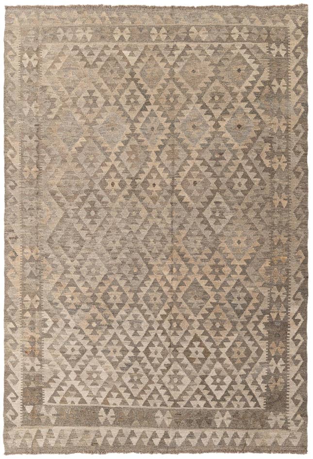 Detail image of 5' 10 x 8' 3 Hand Woven Kilim Maymana Wool Rug