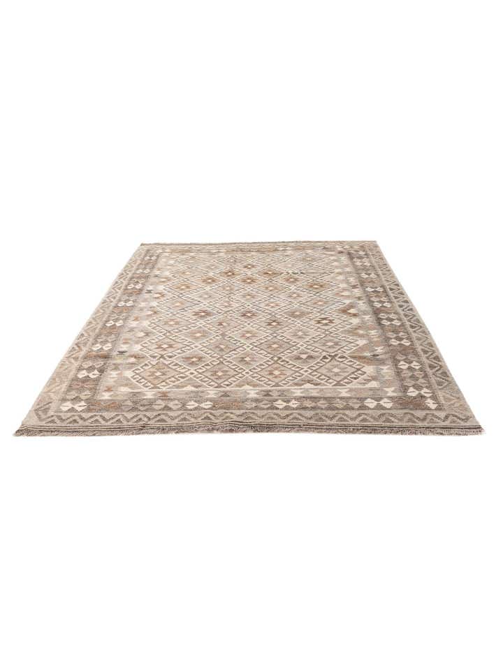 5' 9 x 8' 6 Hand Woven Kilim Maymana Wool Rug