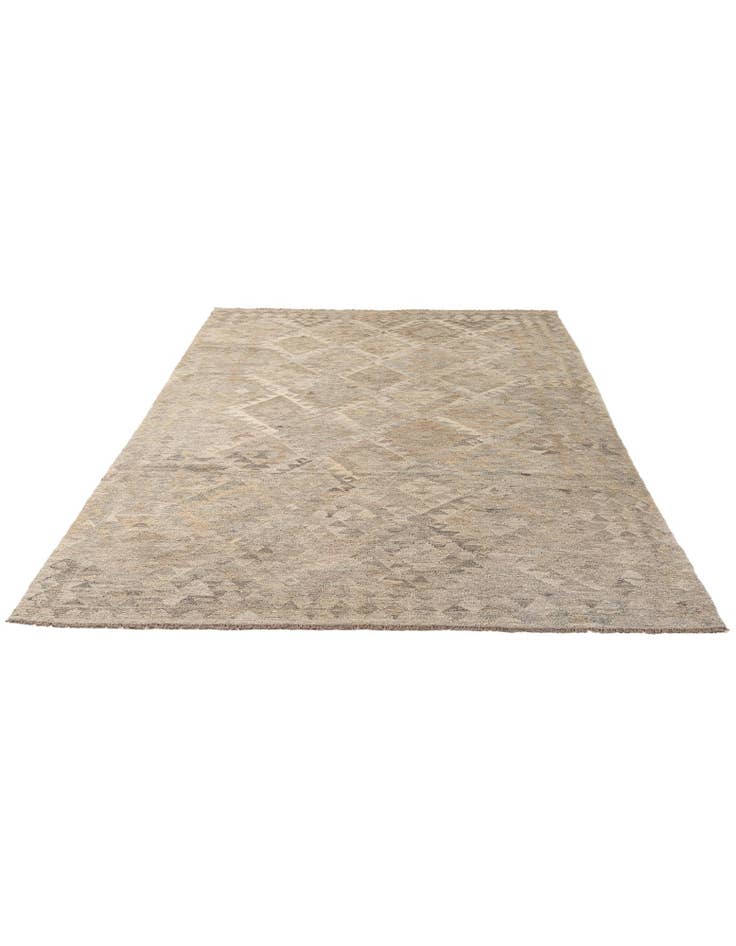 Detail image of 6' 1 x 9' 2 Hand Woven Kilim Maymana Wool Rug