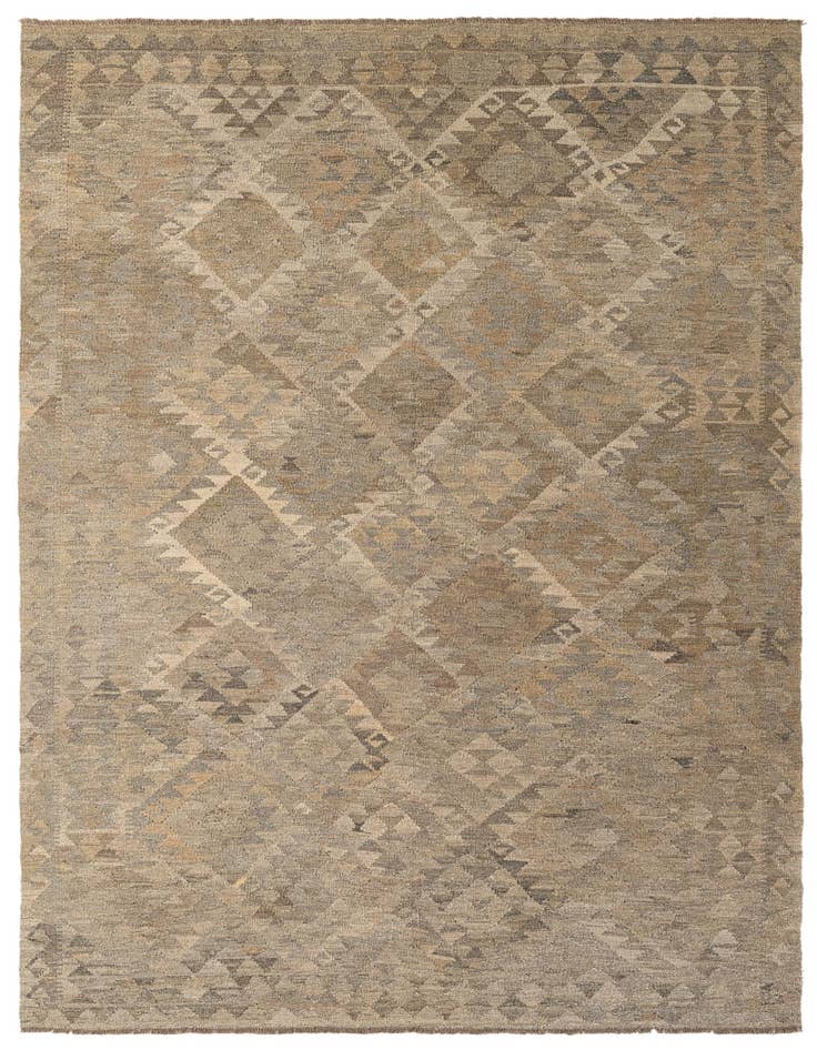 Detail image of 6' 1 x 9' 2 Hand Woven Kilim Maymana Wool Rug