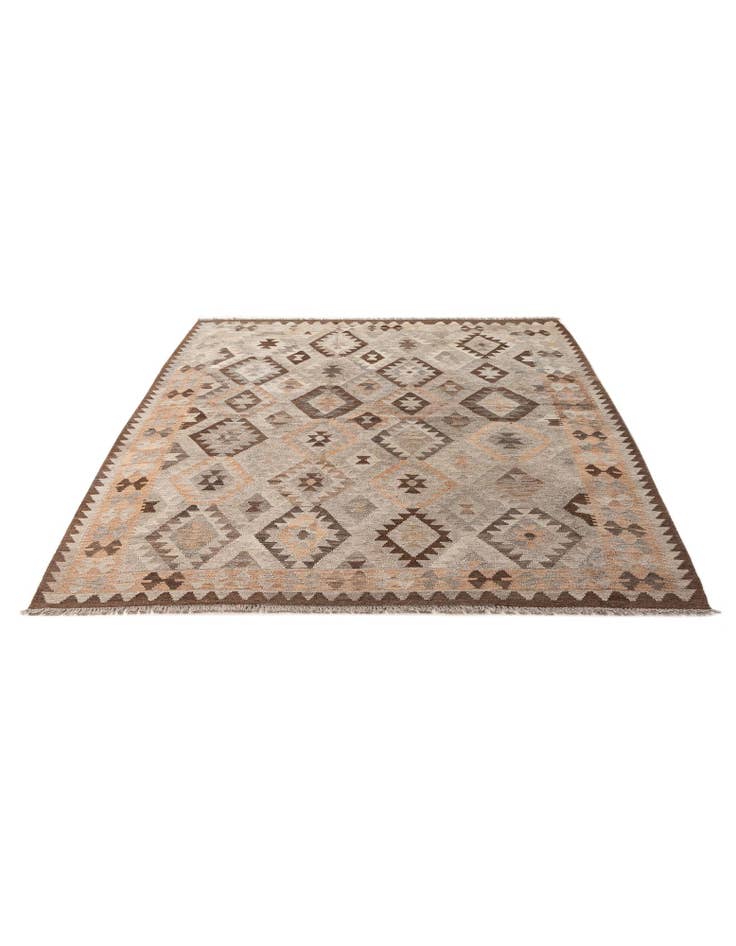 Detail image of 6' 3 x 7' 9 Hand Woven Kilim Maymana Wool Rug