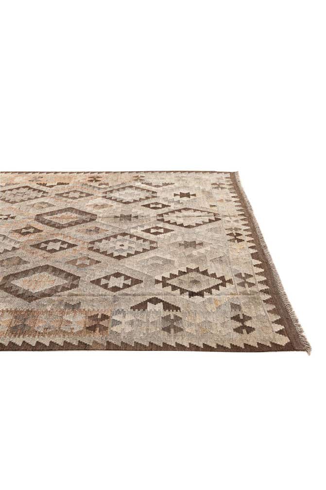 6' 3 x 7' 9 Hand Woven Kilim Maymana Wool Rug