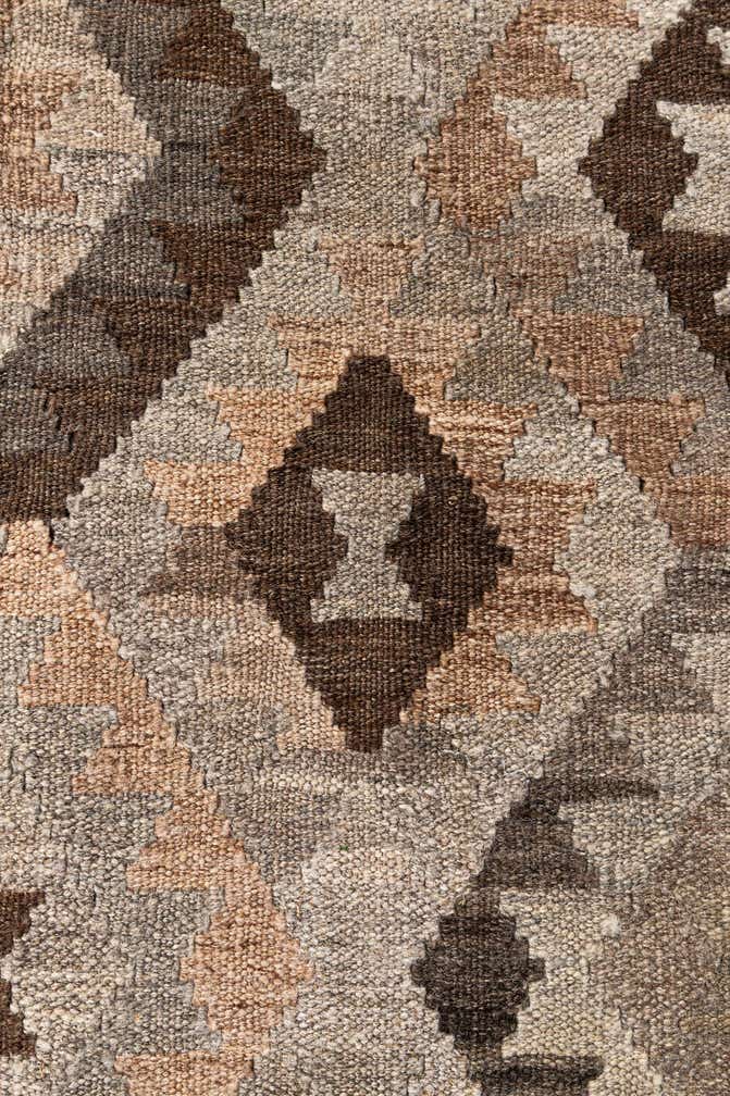 6' 3 x 7' 9 Hand Woven Kilim Maymana Wool Rug