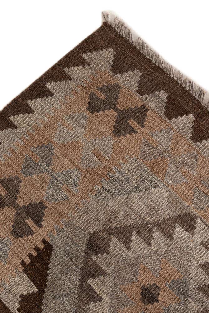 6' 3 x 7' 9 Hand Woven Kilim Maymana Wool Rug