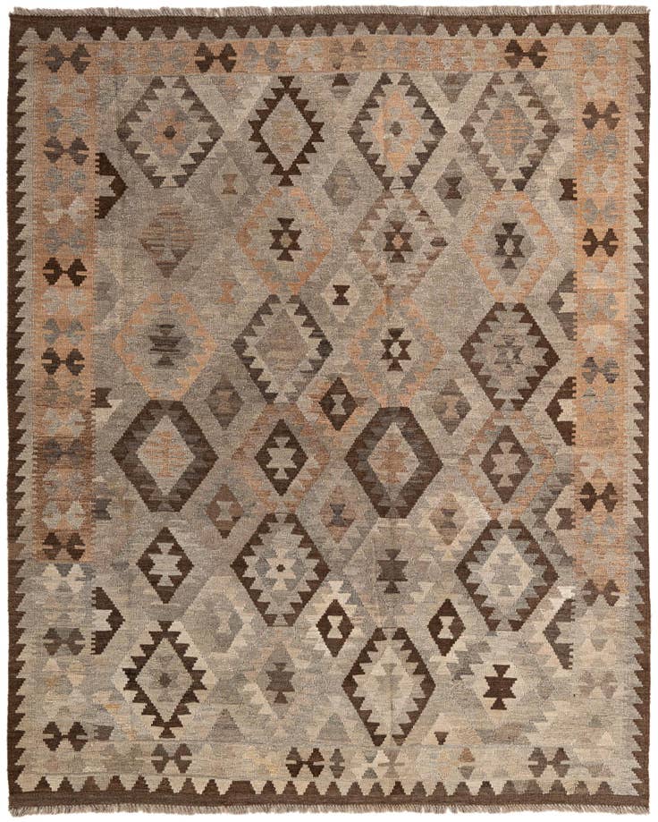 Detail image of 6' 3 x 7' 9 Hand Woven Kilim Maymana Wool Rug