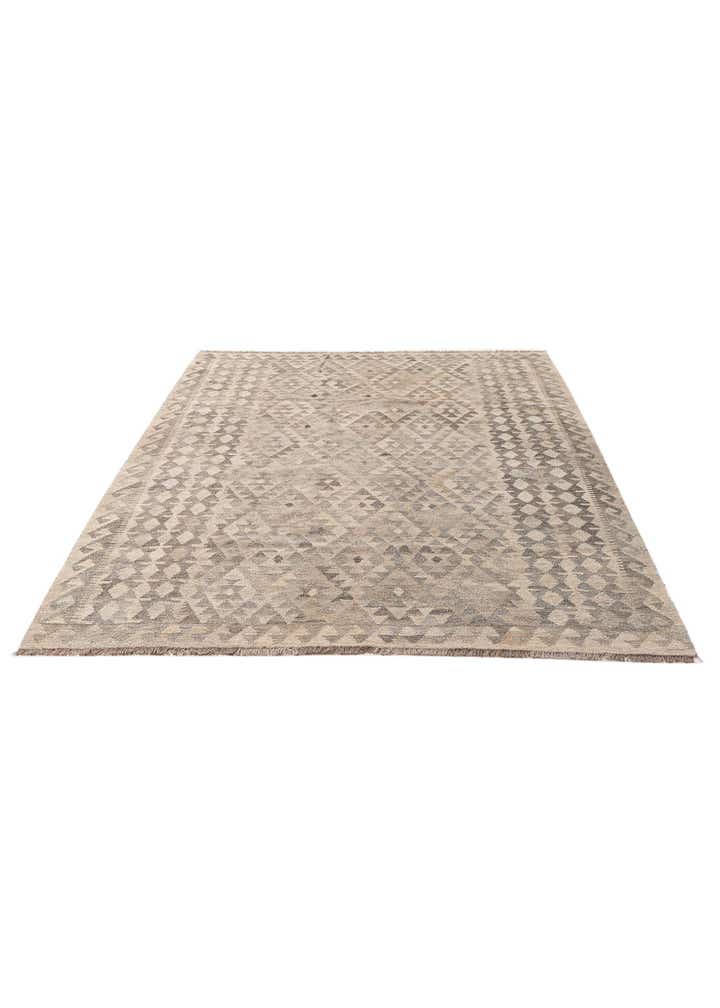 6' 1 x 8' Hand Woven Kilim Maymana Wool Rug