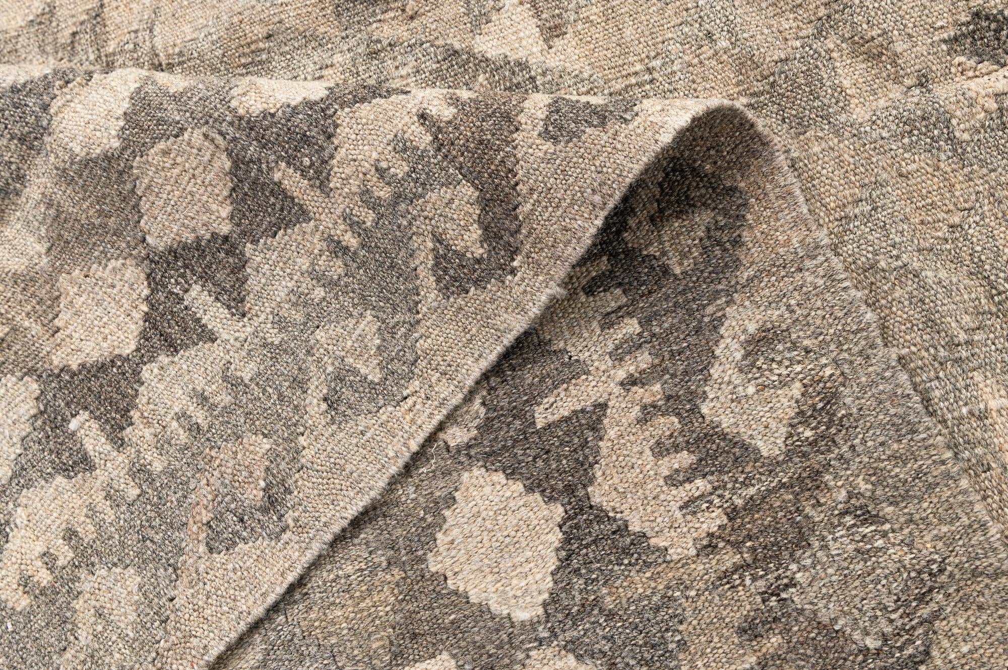 6' 1 x 8' Hand Woven Kilim Maymana Wool Rug