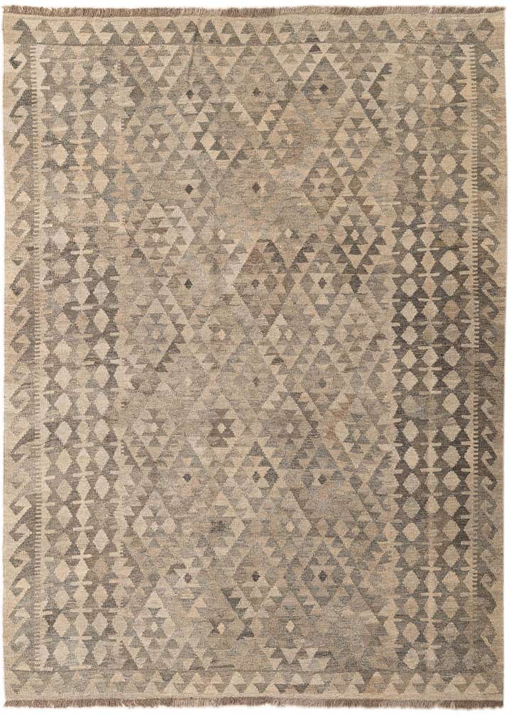 6' 1 x 8' Hand Woven Kilim Maymana Wool Rug