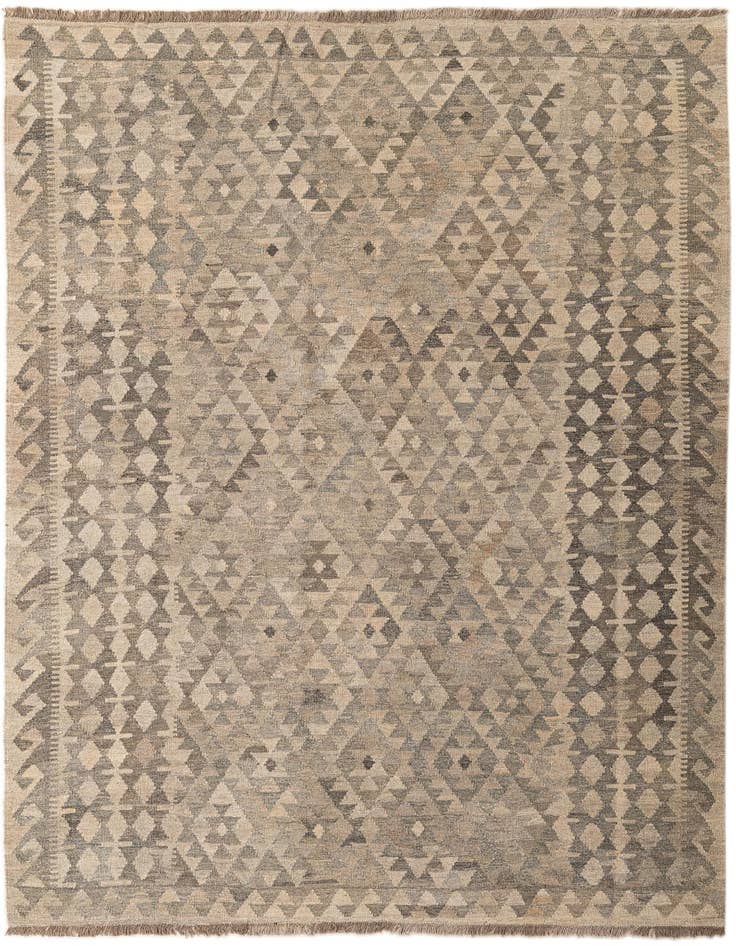 Detail image of 6' 1 x 8' Hand Woven Kilim Maymana Wool Rug